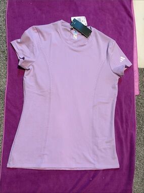 NWT 💜 adidas Women’s Light Lavender Short-Sleeve Athletic Tee Size Medium.